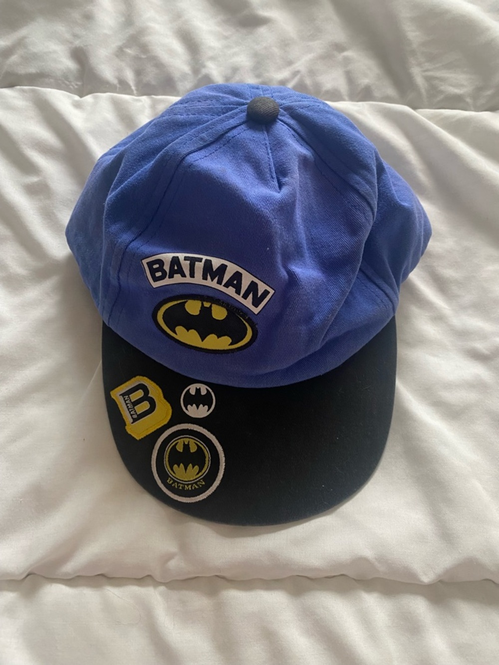 🔥3/$25🔥 Batman Blue and Black Kids Cap with Yellow Logo Accents